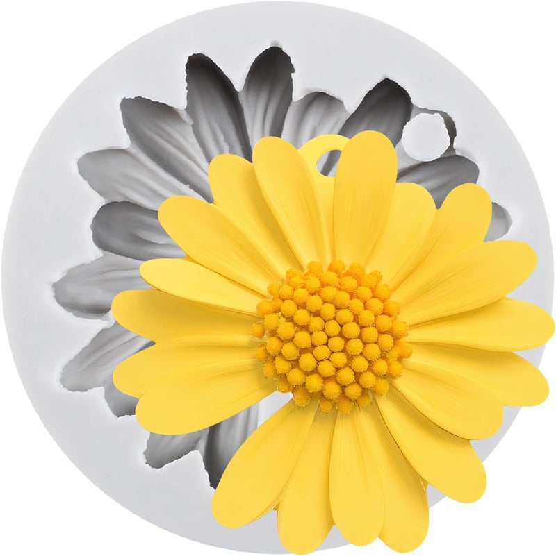 TAOXIBEI Daisy Flower Polymer Clay Mold Daisy Silicone Molds Chrysanthemum Flower Mold for DIY Crafts Jewelry Making Epoxy Resin Casting Air Dry Clay Plaste - Image 1